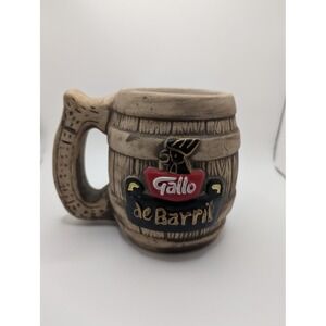 Terracotta Barrel Mug Gallode Barril Rooster Design Rustic Drinkware